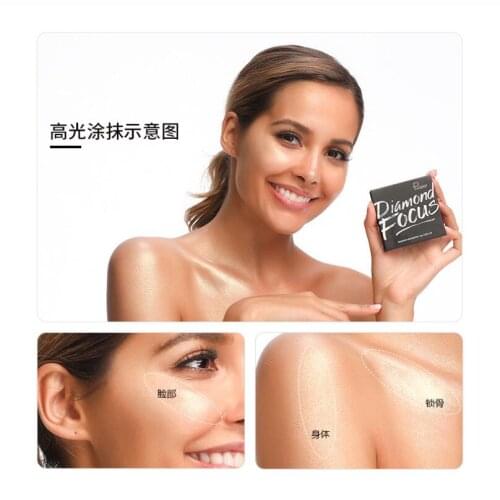 Pudaier Diamond Highlighter for Face Makeup Illuminator Long-lasting Waterproof Blush Powder for Face Highlighter Palette T1574
