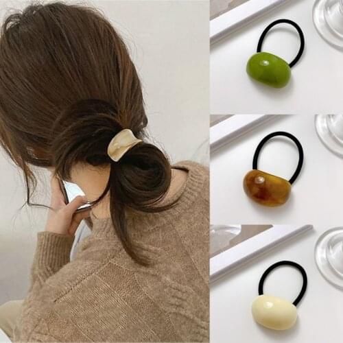 Ruoshui Woman Round Wood Elastic Hairband Simple Hair Ties Rubber Band Women Hair Accessories Ring Ornaments Scrunchies
