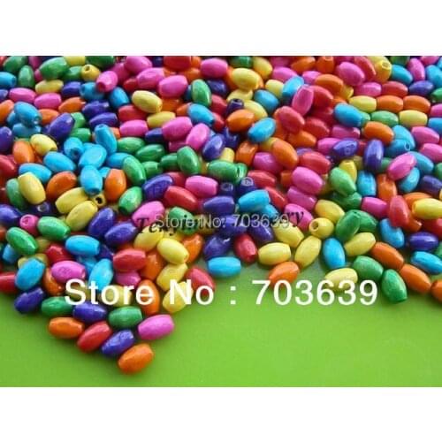 Mixed Color 5x8mm Rice Shape Wood Beads For DIY 500pcs Wholesale Fashion Wood Findings