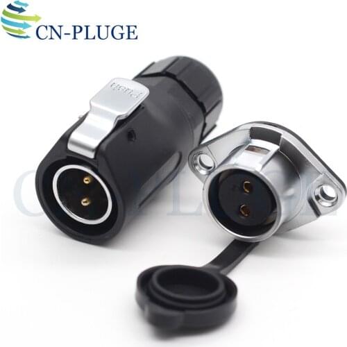 XHP20, 2-pin Waterproof Connector ,20mm Panel Mount Automotive Aviation Cable Connector Male and Female IP67