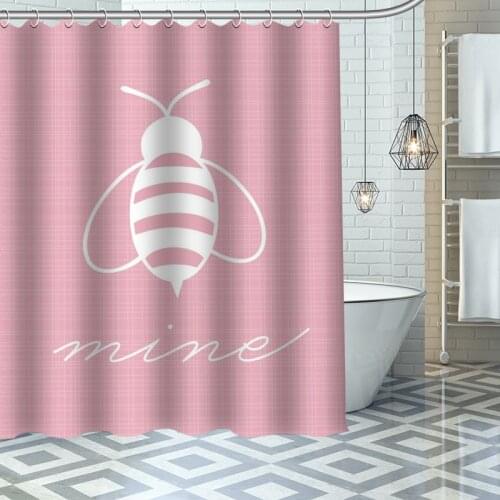 Bee Shower Curtains Waterproof Fabric Bathroom Decoration Supply Washable Bath And Shower Curtain Custom