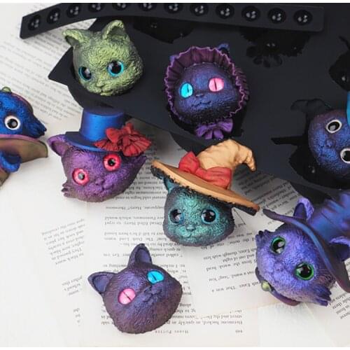 Halloween Cat Biscuit Chocolate Food Grade Silicone Molds for Diy Cake Decoration Resin Mould for Frosted Silicone Mold