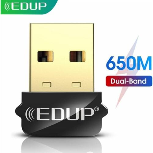 EDUP USB WIFI Adapter 650Mbps Dual Band 5G/2.4GHz External Wireless Network Card Wifi Dongle Receiver for Laptop Windows MacOS