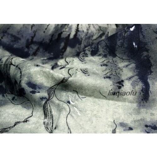 High-quality new sub-fabric, ink fireworks cotton and linen fabric clothing fabric
