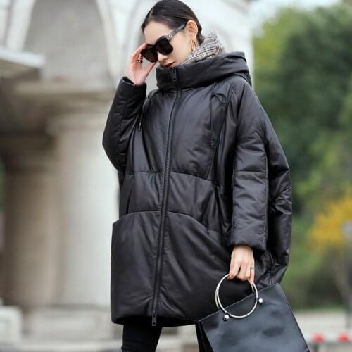 Leather Jacket Women Sheepskin Genuine Leather Jacket Korean Oversize Duck Down Winter Coat Women Chaqueta Mujer 9663 YY887