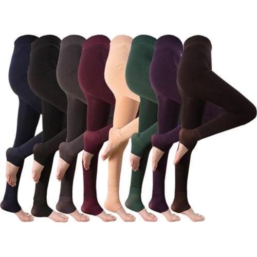 Winter Warm Leggins Solid Color Fleece Lined Women Leggins High Waist Leggings Stretchy Black Leggings