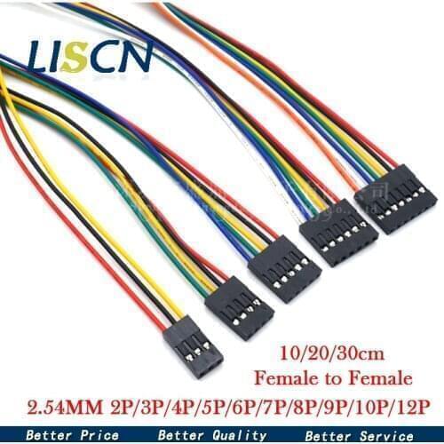 2.54MM 2.54 Wire Dupont Line female to female 1P2 3 4 5 6 7 8 9 10 12 Pin Dupont cable connector JUMPER CABLE WIRE FOR PCB