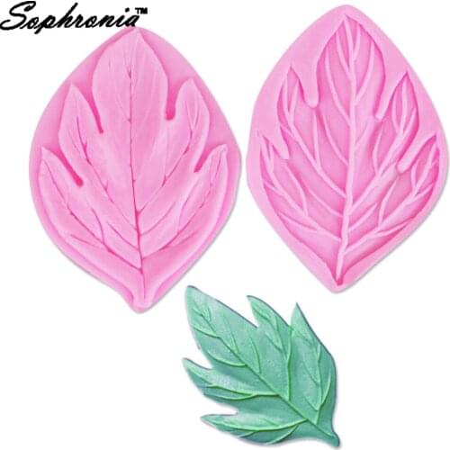 20pcs/set M452 Peony Leaf Veiner Silicone Texture Cake Mold,Fondant Cake Tool Veining Mold Sugar Fondant Tool 10.2*6.7*1.8cm