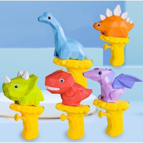 3D Dinosaur Water Spray Toy For Kids Cute Geometric Cartoon Tyrannosaurus Press Water Spray Toy Summer Outdoor Beach Garden Toy