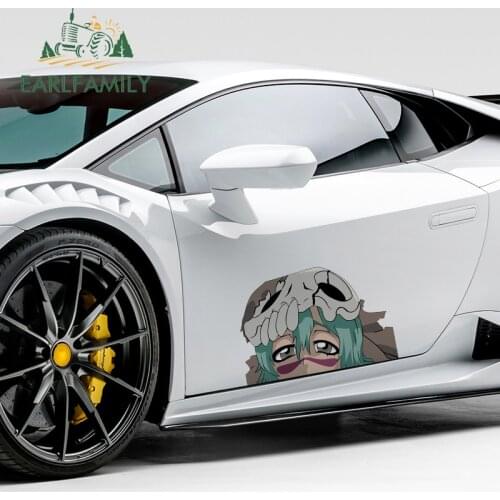 EARLFAMILY 43cm x 29.4cm Anime Bleach Cartoon Peek Car Stickers Racing Graffiti Decals Car Head Body Window Trunk Car Wrap Decor