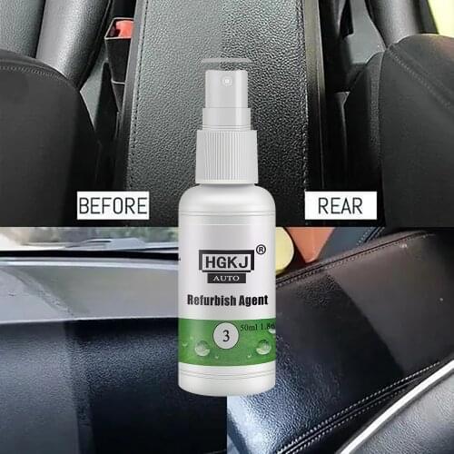 HGKJ-3-50mlX2 with Sponge of Car Interior Leather Seats Plastic Maintenance Cleaner Refurbisher Agent Liquid Leather for Cars
