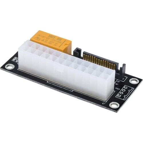 New ATX 24Pin To Molex SATA Dual PSU Power Supply Sync Starter Extender Cable Card Add2psu Adapter For BTC Miner Adapter Card