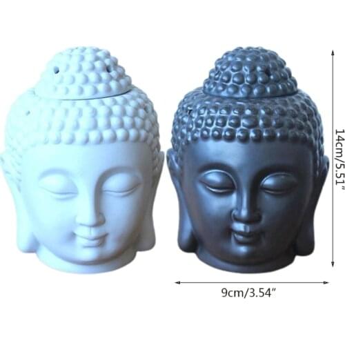 Head Ceramic Hollow Aromatherapy Furnace Oil Candle Burner for Yoga or Meditation Room.for Yoga or Meditation Yoga Y5JC