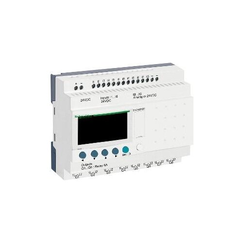 Compact smart relay Zelio Logic - 20 I O - 24 V DC - clock - display SR2B201BD
