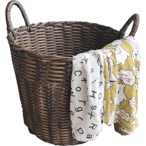 2019 simulation rattan hamper basket Nordic storage basket home waterproof hotel weaving plastic basket