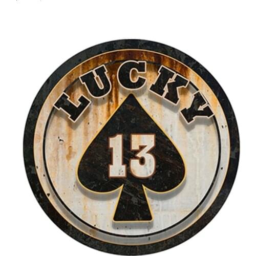 Lucky 13 Ace of Spades Rat Rod Gasser Rusty Funny Decal Motorcycle Waterproof Car Stickers