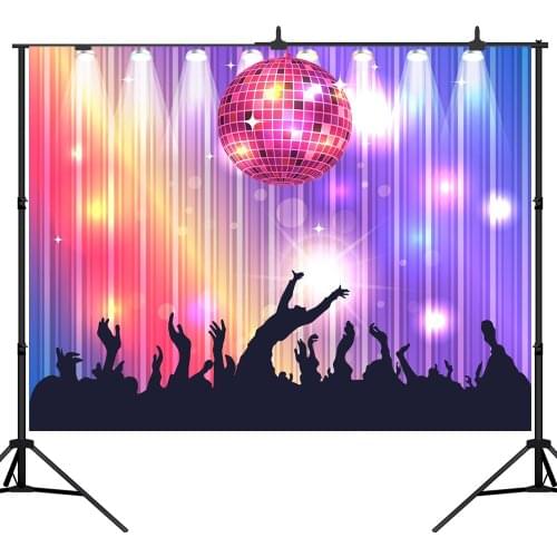Lyavshi vinyl Photography backdrops Disco Neon Adults Party Decoration birthday party banner photo Studio background