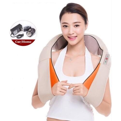 U Type Electrical Car Home Massage Shiatsu Back Shoulder Neck Massager Multifunctional Shawl Infrared Heated Kneading Massager