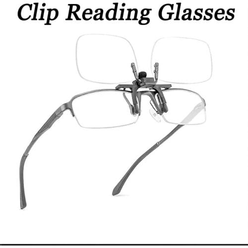 May Flower Magnifying Clip On Glass Rimless Lenses Reading Glasses Men Reading Sunglasses With Diopter Magnifier Lenses With Box