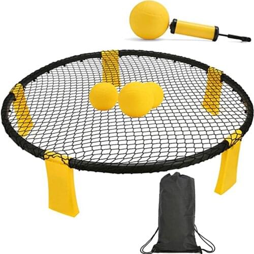 Mini Beach Volleyball Game Set Team Sport Game Beach Volleyball Net Outdoor Indoor Lawn Yard Tailgate Park for Family Kids Adult