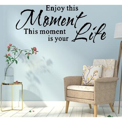 Enjoy This Moment Life Sentence Sticker Fashion Quote Wall Decals For Living Room Wall Stickers Frase Vinyl Decal Wallpaper P166
