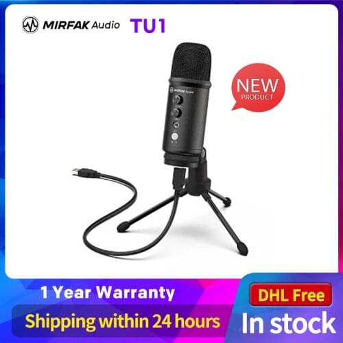 Mirfak TU1 USB Desktop Microphone, Plug and Play USB Microphone with Pop-Filter & Tripod Stand for Streaming, Karaoke, Gaming