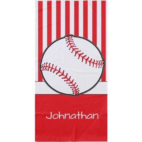 New Personalized Baseball Sports Beach Towels Custom Name Microfoam Baseball Team Face Swimming Bath towel Mens gift