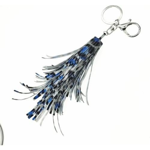 New Three layers Leather Key Chain Leopard Print Long Tassel KeyChain 20style Key Ring Women Bag Charming Pendant Car Key Holder