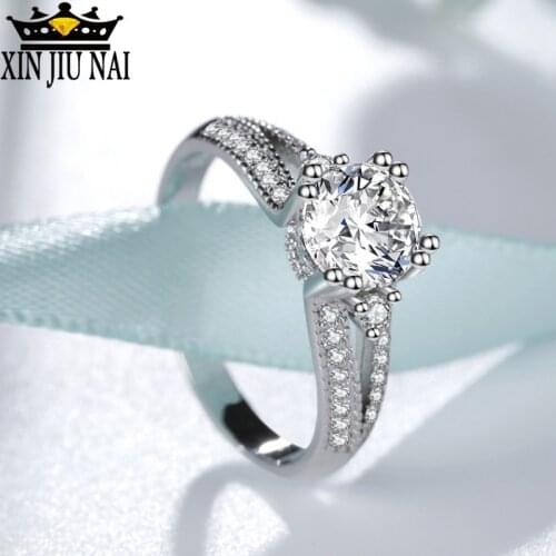 Circular Shaped Engagement Ring AAA Zircon For Women White Gold Lady Wedding Rings Gift Women Accessories diamond rings