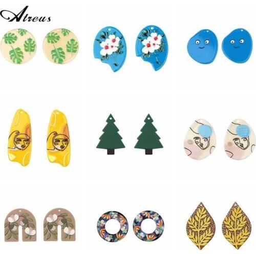 Boho Colorful Dangle Resin Charms For Jewelry Findings Handmade Diy Earring Necklace Bracelet Pendants Material Accessories Gift