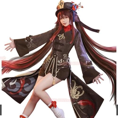 PRE-SALE Game Genshin Impact Hutao Cosplay Costume Hu Tao Costume Genshin Impact Hutao Cosplay Costume 10PCS/Set Top Quality