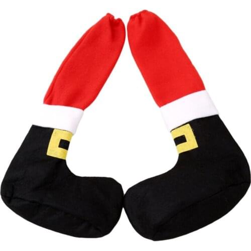 Christmas Ornament Christmas Table Foot Cover Christmas Chair Foot Cover Christmas Wine Bottle Decoration Set