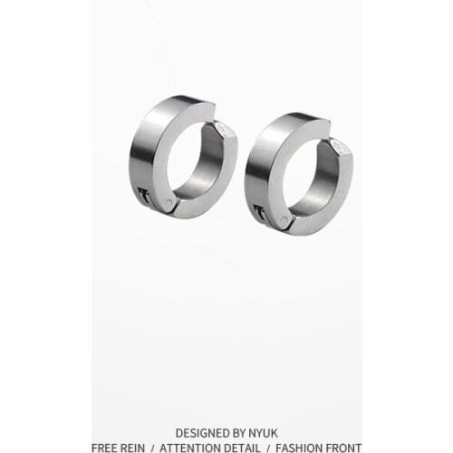 Ear Studs Mens Trendy Non-Pierced Single Titanium Steel Non-Perforated Ear Clip Personalized Earrings Hip Hop Hiphop Earrings