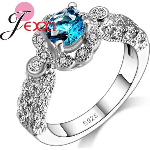 Wedding Engagement Rings 925 Sterling Silver Cubic Zirconia Fashion Bands Promise Rings Jewelry Wholesale Bridal Anillos