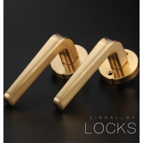 Light luxury European Style Mute Solid Wood Door Handle Lock Zinc Alloy door Wholesale Furniture Indoor Modern Split Door Locks