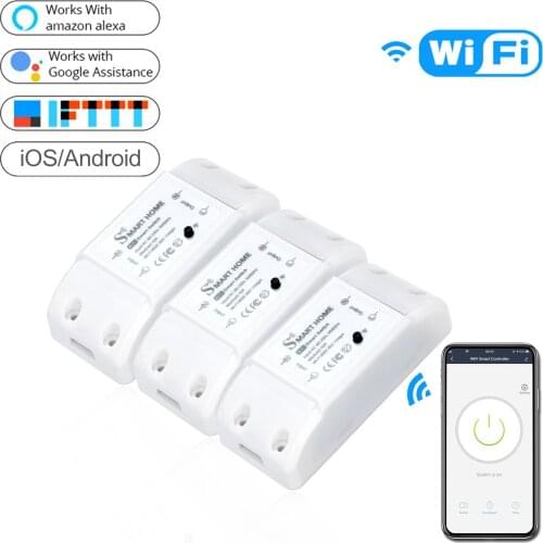 Mini Smart Remote Voice Control Wifi Switch Compatible with Alexa Google Assistant App DIY Your Home via Smart Phone