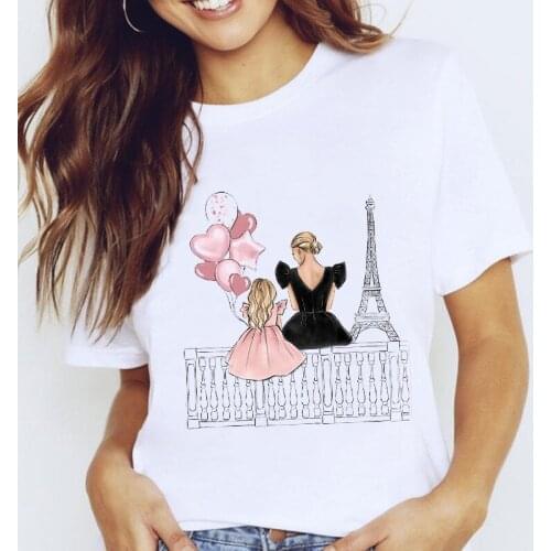 Women Graphic Girl Sweet Style Cute Fashion Mom Mother Mama 2021 Lady Clothes Tops Clothing Tees Print Female Tshirt T-Shirt