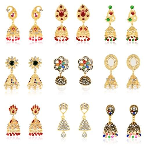 2020 New Boho Tassel Earrings Bead Dangle Earrings For Women Girls Zircon Earrings Indian Wedding Oorbellen Pendiente mujer