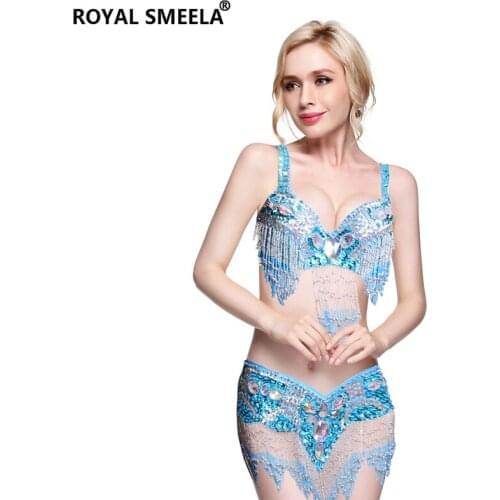 New Womens Sexy belly dance set dance costume belly dancing clothes Sexy Night dance bellydancing Tops Chain BRA Belt WY8608