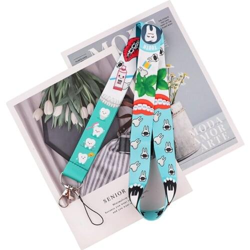 1pcs ZF2740 Protect Teeth KeyChain Lanyard For Doctor Dentist Hanging Neck Phone Lanyard ID Card Badge Holder Lariat Lanyard