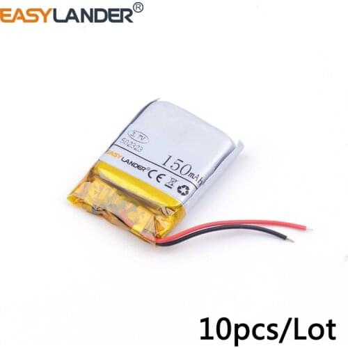 10pcs/Lot 502323 150mAh 3.7v lithium Li ion polymer rechargeable batter lithium polymer battery for Smart devices,bluetooth spea