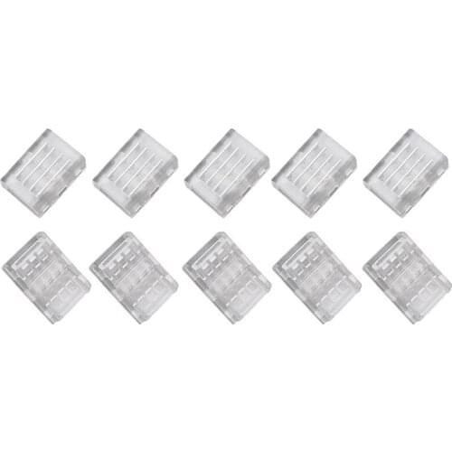 10Packs 4-Pin RGB LED Light Strip Connectors 10Mm Unwired Gapless Solderless Adapter Terminal For SMD 5050 LED Strip
