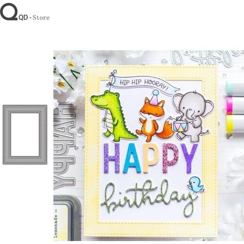 2021 New Rectangular Border Cutting Dies Stamps Metal Dies Scrapbooking Mold Cut Childrens Handmade Tools DIY Craft Decoration