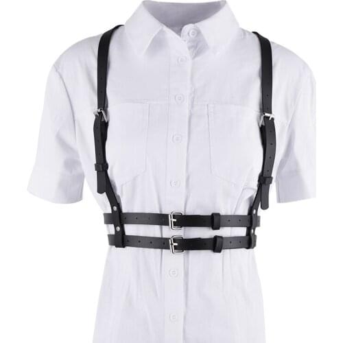 2021 Punk Women Sexy PU Leather Women Body harness belt Bondage Sculpting Harness Waist Belt Straps Belt for Girl