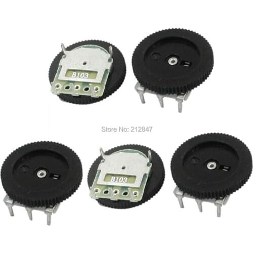 5Pcs 16mmx2mm 10K ohm Stereo Radio Volume Control Wheel Potentiometer B103 Switches