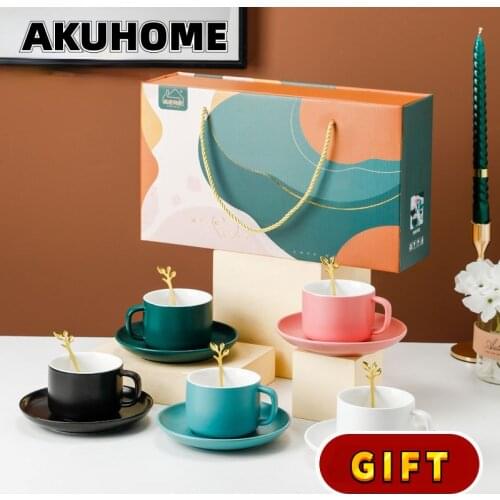 Кофейные чашки с блюдцами AKUHOME China At AliExpress
