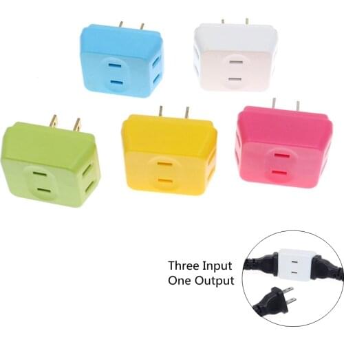 US Mini Outlet Power Converter Charger Wall Socket Adapter Travel Splitter Converter Socket One To Three Power Conversion Plug