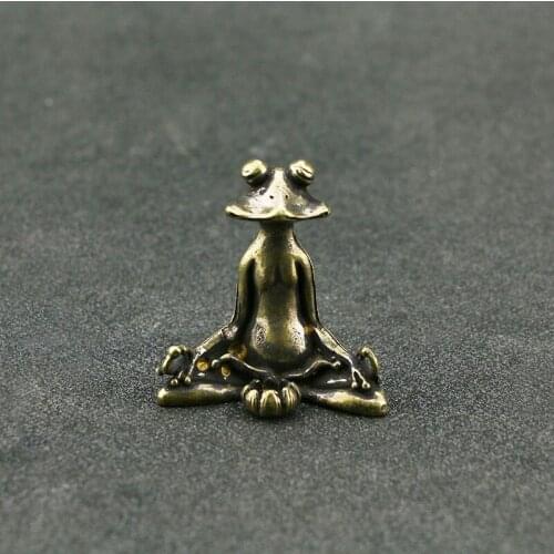 Antique bronze Meditate Zen Buddhism Frog Statue Incense Holder Yoga Home Office Desk Decoration Ornament Toy Gift