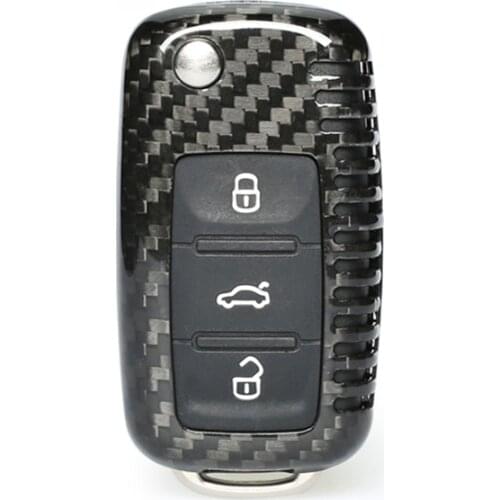 QHCP 100% Real Carbon Fiber Auto Key Bag Case Cover Protection For VW Volkswagen Polo Sonata Gran Lavida Lavida Passat Tiguan