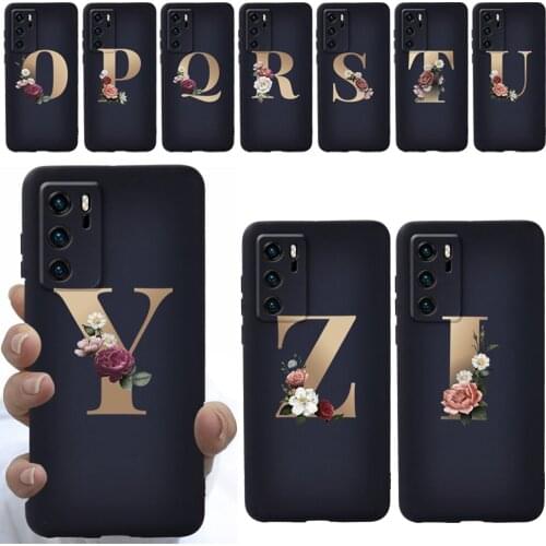 Phone Case for Huawei P20/P20 Pro/P30 Pro/P30 Plus/P30 LITE/P40/P40 Pro Initial Name Pattern Luxury Soft TPU Silicone Cover